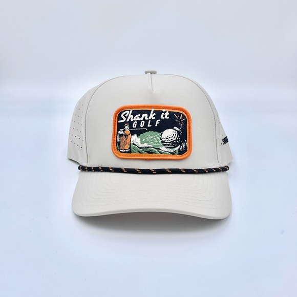 NEW Shank It Golf Patch Rope Desert White Breathable SnapBack Hat Adult OSFM - Picture 3 of 10